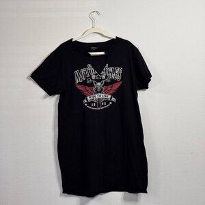 Ruby & Lace+ Black Graphic T-Shirt Dress “Ride to Live” Size 1X